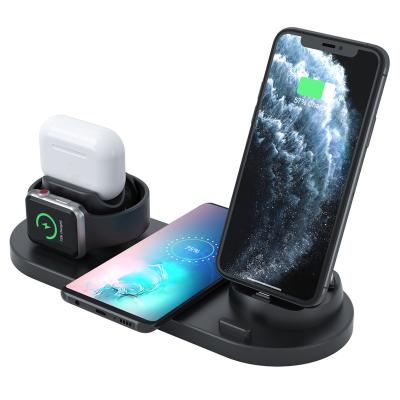 China Smart Phone Wireless Charger Support 6 in 1 Charging Interface New Design Charging Dock Watch Wireless Charger for sale