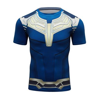 China Rashguard 3D Compression Fitness Superhero Quick Dry T-shirt Printing Gym Shirts for sale