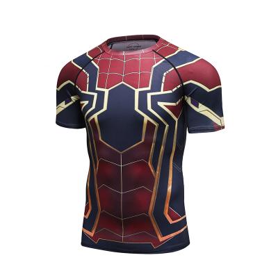 China Rashguard Cody Lundin Superhero Pattern Clothes Anti-UV Short Sleeve Bodybuilding T-shirts Men Compression Clothes for sale