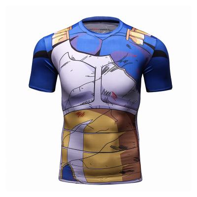 China Hot Selling Personality Yoga Clothes Men's Anti-UV Shirts Vegeta Short Sleeve Suit for sale