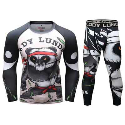 China Rash Guard Breathable Fitness Gym Polyester Leggings QUICK DRY Men's Wholesale Jiu Jitsu Sets for sale