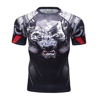 China Anti-Wrinkle High Quality Printing Men's Digital T-Shirts Anime Custom Logo Gym Elasticity Graphic Tee for sale