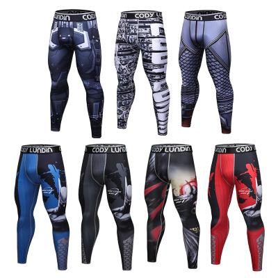 China High Quality Custom Antibacterial OEM 3D Printing Running Men Gaiters Jogger Compression Pants Spandex for sale