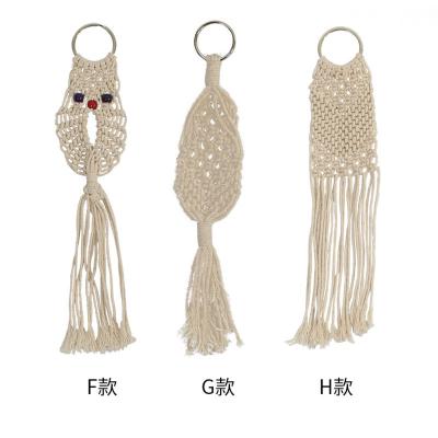 China Key chain pendant custom Logo Personalized Bag Keychain handwoven simple cotton rope key decoration style for sale