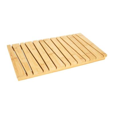 China Water Purify Bath Mat Bathroom Hollow Non Slip Luxury Natural Bamboo Foot Pad Shower Floor And Mat for sale