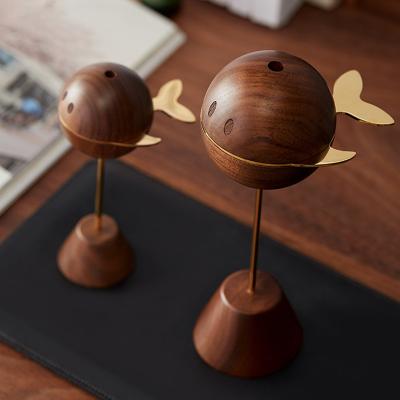 China Wholesale Wooden Gifts Ornaments Whale Home Car Air Vent Solid Wood Aromatherapy Crafts for sale