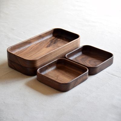 China Chinese style black walnut square bowl whole wood tray with deep inner wall of dry fruit tray mass production for sale