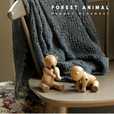 China Europe Bear Nordic Simple Wood Decoration Home Creative Children's Soft Decoration INS Puppet Housing Solid Wood Bear for sale