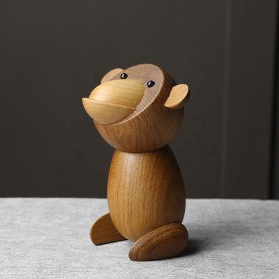 China Creative Mori Monkey Decoration Ins Wood Japanese Soft Decoration Birthday Gift Monkey In Europe Scandinavian Denmark Solid Wood for sale