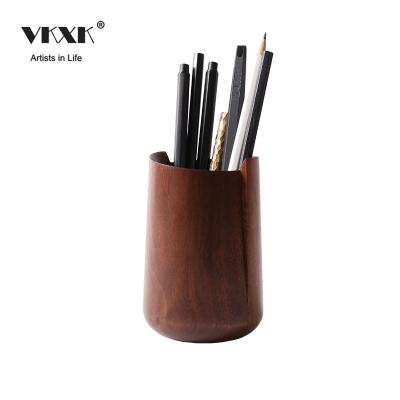 China Displaced Art Pen Holder Black Walnut Pen Holder Folk Solid Wood Pot for sale