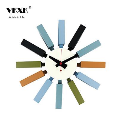 China Most popular modern home decor blue wall clock antique style silent on hot sale for sale