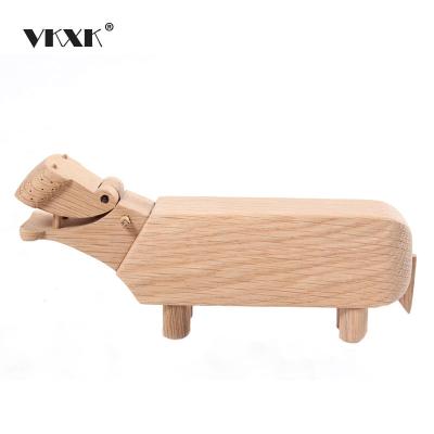 China Europe 2019 Hot Selling Miniature Wood Crafts Wooden Hippo Ornament for sale