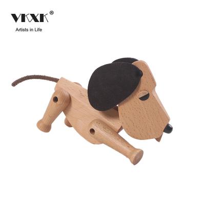 China Europe Folk Art Well-crafted Style Animals Dog Block Wooden Craft On Sale for sale