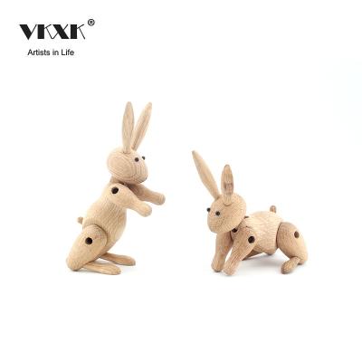 China Europe Exquisite Craft Animal White Oak Rabbit Wooden Models for sale