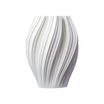 China 3D Printed Nordic Wide White 3D Potted Ceramic Vase Flower Style Minimalist Planter Printed Flower Pot for sale