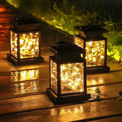 China Outdoor Hanging Garden Lights Lantern Yard Decorations LED Solar Light Garden Waterproof Outdoor Solar Powered Solar Light for sale