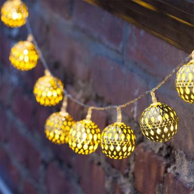 China Outdoor Moroccan Solar Globe Moroccan Garden Light String Ball Hanging Lamp Decorative for Party Wedding Christmas Decor Holiday Lighting for sale