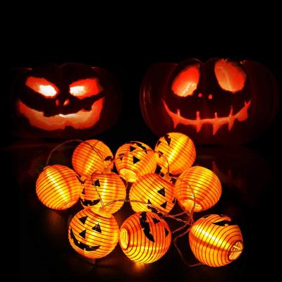 China Halloween Decoration Lights 10/20 LED Halloween Pumpkin String Lantern Lights Battery Operated Halloween 3D Pumpkin Lights Indoor Outdoor Home Decoration for sale