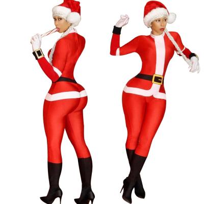 China Breathable Women Santa Claus Costumes Cosplay Christmas Dress Costume Jumpsuits Z69383 for sale