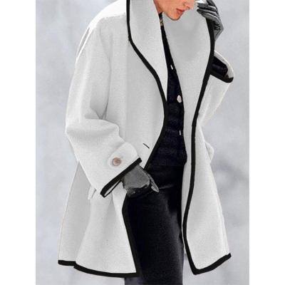 China New Arrival Z59135 Solid Jacket Autumn And Winter Womens Overcoat Breathable Long Plus Size Wool Coat for sale