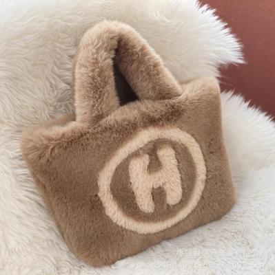 China Fashion Newcomer FIXED Designer Luxury H Letter Fur Tote Handbag Bags For Lady Women for sale