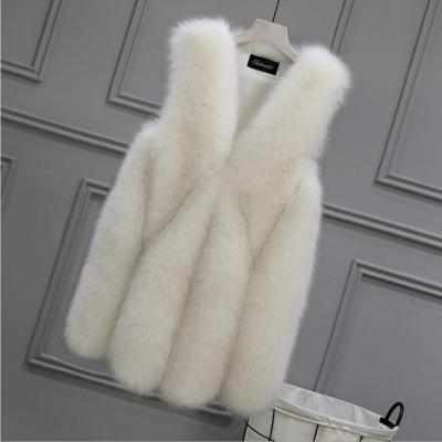 China FIXED Faux Fur Vest Women Wholesale New Custom Made Winter Warm Europe Gery Fur Coat Women Warm Fur Vest Women for sale