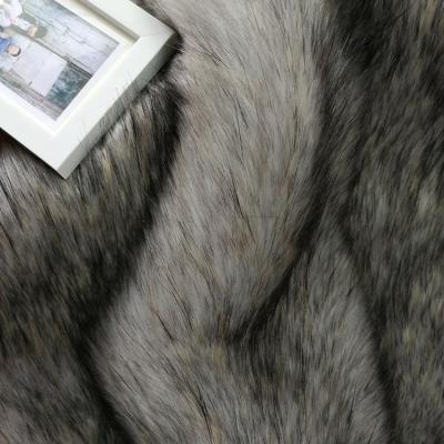 China Eco-Friendly Custom Made Luxury High Quality Fox Wolf Fake Fur Artificial Faux Fur Fabric Auto Upholstery Wholesale Long Pile for sale