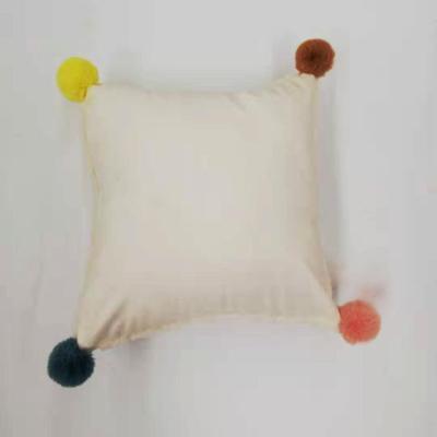 China Nordic style 100%polyester popular classic cute furry ball pillow cushion soft for family for sale