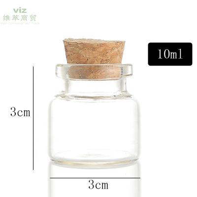 China 10ML Beverage Stopper Message Glass Clear Wish Bottles Mini Drfting Bottle With Cork for sale