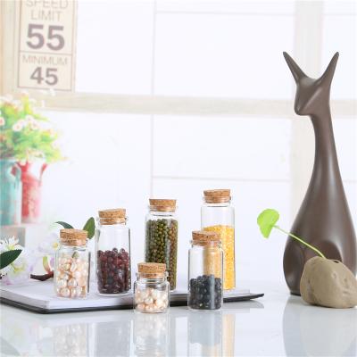 China Eco-friendly Personal Care Glass Packaging Container Bonded 37mm Tubular Glass Bottle Gift Wishing Bottle With Cork for sale