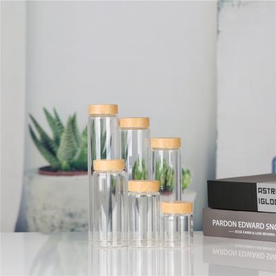 China High Borosilicate Glass Eliquid Drink Storage Tube Bottles Storage Jar With Aluminum Screw Lid for sale