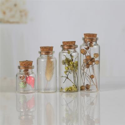 China New Arrival Cork Stopper Glass Vials Glass Empty Clear Beverage Wishing Bottle Wedding Small Wish Bottles for sale