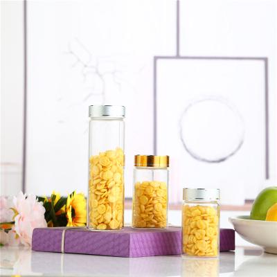 China Personal Care Glass Bottle Mouth Test Tube Bottle Transparent Straight Flower Tea Packaging Bottle With Cork for sale