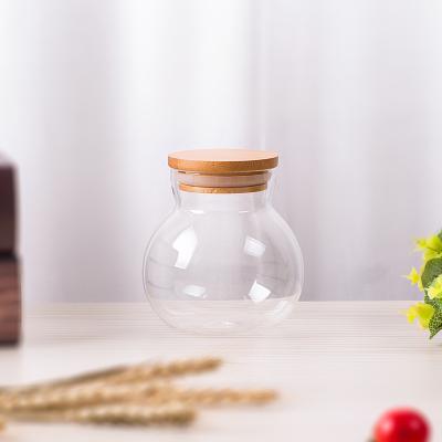 China Viable Spherical Glass Jar Borosilicate Glass Food Storage Container Borosilicate Bottle for sale