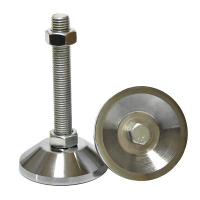 China Machinery Repairs Workshop Heavy Duty Foot Cup Chrome Plated Chassis D125 All Metal Adjustable Feet Floor Screw M16 M20 M24 M30 for sale