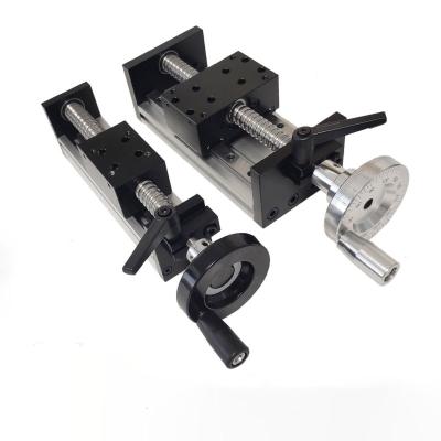 China Hotels Linear Transmission Ball Screw Guide Slide Table Motion Module With Manual Crank Wheel Cross Elevation for sale