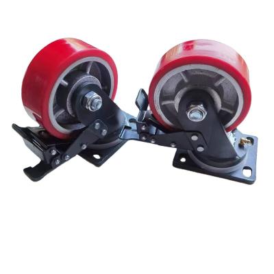 China Other 6 Inch Industrial Super Heavy Duty Gantry Casters Heavy Duty Cast Iron Universal Wheel 7 Tons Wear Resistant for sale