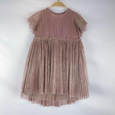 China Anti-wrinkle Baby Glitter Mesh Princess Dress Children Wedding Baptism Gown Dress For Little Kids Party Wear for sale