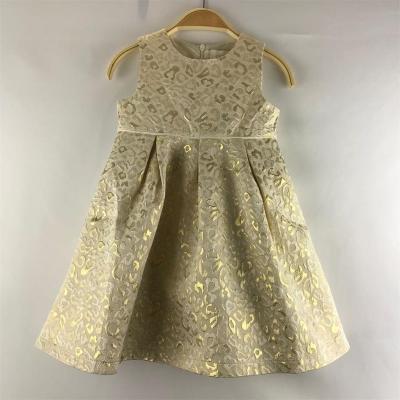 China Little Formal Fancy Flower Girl Dress Princess Tulle Jacquard Wedding Birthday Party Kids Christmas Clothing for sale