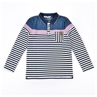 China Fashion Autumn Kids Clothing Long Sleeve T-shirts Children Boy Girl Compressed Striped Polo Shirt for sale