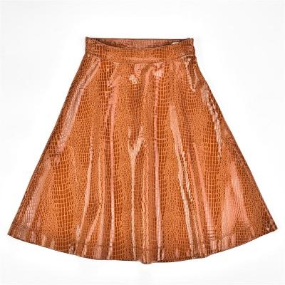 China Fahion Anti-wrinkle Print PU Leather For Girls Skirts for sale