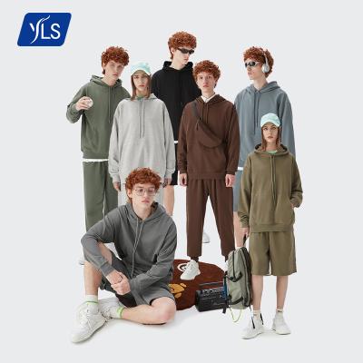 China YLS New Arrival Winter Men Breathable Pure Hip Hop Hoodies Thick Sweatsuit Candy Color Customize Logo Hoodie And Pants Set for sale