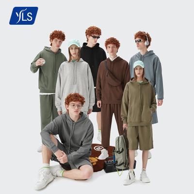 China Custom Color 330Gsm Terry Unisex Hoodie Sweatsuits French Logo Suit Candy Plus Size Hoodie Jogger Fashion Breathable YLS Streetwear for sale