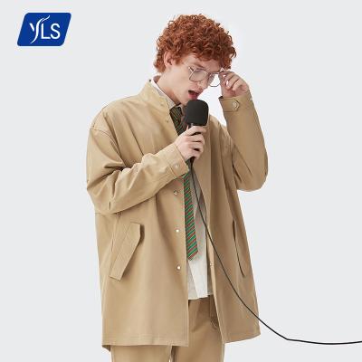 China Winter 280Gsm YLS Oversized Jacket Men's Solid Color Twill Stretch Label Jackets Wholesale High Quality Custom Long Sleeve Waterproof Men's Jackets for sale