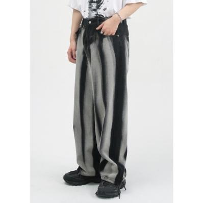 China Breathable Hot Selling Male Amenities Outdoor Wide Leg Pants Loose Tie Dye Pants Straight Leg Jeans For Men for sale