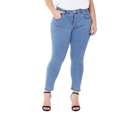 China Breathable OEM Customized Plus Size Stretch Skinny Jeans Slim Fit High Quality Elastic Denim Pencil Pants For Women for sale