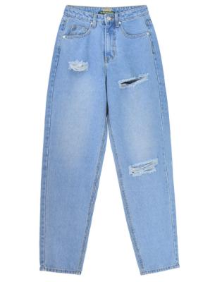 China Amazon QUICK DRY women's clothing high waist straight jeans loose denim straight harem wash pants women loose pants for sale