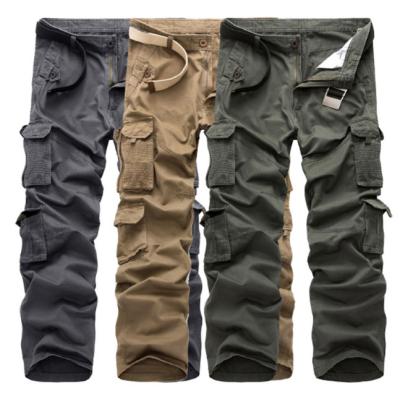 China QUICK DRY men's casual overall pants spring and autumn multi-pocket plus size work pants men's straight loose outdoor training pants for sale