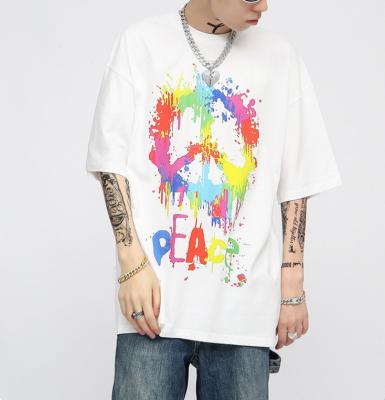 China QUICK DRY hot selling 2022 summer men's short sleeved T-shirt ink graffiti brand fashion cotton T-shirt man short-sleeved T-shirt for sale