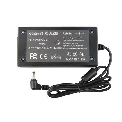 China High Quality 24V3.5A 84W 5.5*2.5mm Switch Power Adapter LED Display Power Adapter Monitor Power Supply for sale